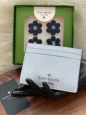 KATE SPADE Shades of Blue 2 Piece Bundle - Earrings & Card Holder